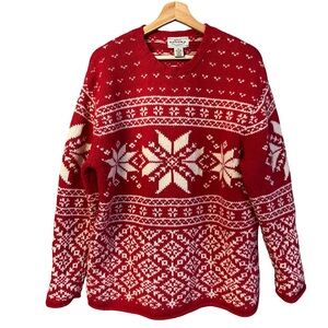 Vintage Sonoma Mens Wool Blend Fair Isle Sweater Sz XL Cabincore Holiday Nordic